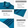 imageMAGCOMSEN Mens Polo Shirts Short Sleeve Striped Golf Polos Dry Fit Casual Collared Shirt Blue Green M