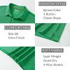 imageMAGCOMSEN Mens Polo Shirts Short Sleeve Striped Golf Polos Dry Fit Casual Collared Shirt Green XL