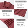 imageMAGCOMSEN Mens Polo Shirts Short Sleeve Striped Golf Polos Dry Fit Casual Collared Shirt Red L