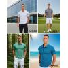 imageMAGCOMSEN Mens Polo Shirts Short Sleeve Striped Golf Polos Dry Fit Casual Collared Shirt Red M
