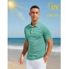 imageMAGCOMSEN Mens Polo Shirts Short Sleeve Striped Golf Summer Polos Dry Fit Performance Casual Collared Shirt Green S