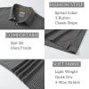 imageMAGCOMSEN Mens Polo Shirts Short Sleeve Striped Golf Summer Polos Dry Fit Performance Casual Collared Shirt Medium Grey S