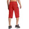 imageMAGCOMSEN Mens Workout Shorts 7 Pockets Quick Dry 34 Capri Pants Zipper Pockets Hiking Athletic ShortsTomato Red