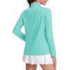 imageMAGCOMSEN Womens Quarter Zip Pullover Long Sleeve UPF 50 Rashguard Golf Sun Protection Shirts Quick Dry Workout TopsLight Green