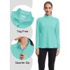 imageMAGCOMSEN Womens Quarter Zip Pullover Long Sleeve UPF 50 Rashguard Golf Sun Protection Shirts Quick Dry Workout TopsLight Green