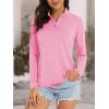 imageMAGCOMSEN Womens Quarter Zip Pullover Long Sleeve UPF 50 Rashguard Golf Sun Protection Shirts Quick Dry Workout TopsPink