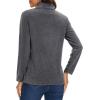 imageMAGCOMSEN Womens Quarter Zip Pullover Polar Fleece Sweatshirts Lightweight StandCollar Jacket Warm TopsGrey