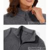 imageMAGCOMSEN Womens Quarter Zip Pullover Polar Fleece Sweatshirts Lightweight StandCollar Jacket Warm TopsGrey