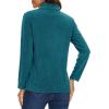 imageMAGCOMSEN Womens Quarter Zip Pullover Polar Fleece Sweatshirts Lightweight StandCollar Jacket Warm TopsPeacock Blue
