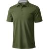 imageMAGCOMSEN Mens Polo Shirts Short Sleeve Moisture Wicking Performance Collared Shirt Athletic Casual Golf PolosArmy Green