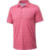 imageMAGCOMSEN Mens Polo Shirts Short Sleeve Print Patterns Collared Shirt Performance Moisture Wicking Golf PolosRed Coconut