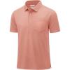 imageMAGCOMSEN Mens Polo Shirts with Pocket Short Sleeve Cotton Pique Collared Shirt Moisture Wicking Golf Shirts Summer Tops Pink XL
