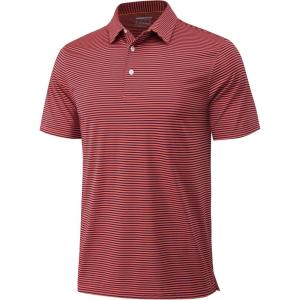 imageMAGCOMSEN Mens Polo Shirts Short Sleeve Striped Golf Polos Dry Fit Casual Collared Shirt Red M