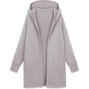 imageMAGCOMSEN Womens Quarter Zip Pullover Polar Fleece Sweatshirts Lightweight StandCollar Jacket Warm TopsLight Gray