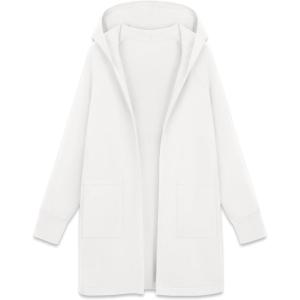 imageMAGCOMSEN Womens Quarter Zip Pullover Polar Fleece Sweatshirts Lightweight StandCollar Jacket Warm TopsWhite