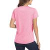 imageMAGCOMSEN Womens Running Shirts Short Sleeve Fitness Workout Athletic TShirt Hiking Shirts Dry Fit Jogging Shirts Pink Small