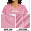 imageMAGCOMSEN Womens Running Shirts Short Sleeve Fitness Workout Athletic TShirt Hiking Shirts Dry Fit Jogging Shirts Pink Small