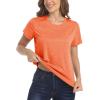 imageMAGCOMSEN Womens T Shirts VNeck Short Sleeve UPF 50 Sun Protection Performance Quick Dry Athletic Shirts Tee Tops01orange