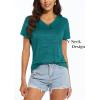 imageMAGCOMSEN Womens T Shirts VNeck Short Sleeve UPF 50 Sun Protection Performance Quick Dry Athletic Shirts Tee TopsEmerald Green