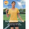 imageMAGCOMSEN Womens T Shirts VNeck Short Sleeve UPF 50 Sun Protection Performance Quick Dry Athletic Shirts Tee TopsTurmeric