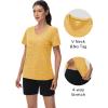 imageMAGCOMSEN Womens T Shirts VNeck Short Sleeve UPF 50 Sun Protection Performance Quick Dry Athletic Shirts Tee TopsTurmeric