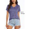 imageMAGCOMSEN Womens T Shirts VNeck Short Sleeve UPF 50 Sun Protection Performance Quick Dry Athletic Shirts Tee TopsViolet