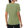 imageMAGCOMSEN Womens T Shirts VNeck Short Sleeve UPF 50 Sun Protection Performance Quick Dry Athletic Shirts Tee TopsWheat Green