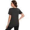 imageMAGCOMSEN Womens Workout Shirts Short Sleeve Crewneck Quick Dry Yoga TShirt Gym Athletic Top Breathable Tee Side SlitGrey