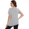 imageMAGCOMSEN Womens Workout Shirts Short Sleeve Crewneck Quick Dry Yoga TShirt Gym Athletic Top Breathable Tee Side SlitLight Grey