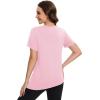 imageMAGCOMSEN Womens Workout Shirts Short Sleeve Crewneck Quick Dry Yoga TShirt Gym Athletic Top Breathable Tee Side SlitLight Pink