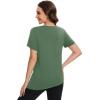 imageMAGCOMSEN Womens Workout Shirts Short Sleeve Crewneck Quick Dry Yoga TShirt Gym Athletic Top Breathable Tee Side SlitMoss Green