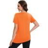imageMAGCOMSEN Womens Workout Shirts Short Sleeve Crewneck Quick Dry Yoga TShirt Gym Athletic Top Breathable Tee Side SlitOrange