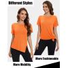 imageMAGCOMSEN Womens Workout Shirts Short Sleeve Crewneck Quick Dry Yoga TShirt Gym Athletic Top Breathable Tee Side SlitOrange