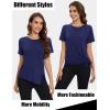 imageMAGCOMSEN Womens Workout Shirts Short Sleeve Crewneck Quick Dry Yoga TShirt Gym Athletic Top Breathable Tee Side SlitRoyal Blue