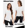 imageMAGCOMSEN Womens Workout Shirts Short Sleeve Crewneck Quick Dry Yoga TShirt Gym Athletic Top Breathable Tee Side SlitWhite