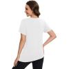 imageMAGCOMSEN Womens Workout Shirts Short Sleeve Crewneck Quick Dry Yoga TShirt Gym Athletic Top Breathable Tee Side SlitWhite