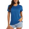 imageMAGCOMSEN Womens T Shirts VNeck Short Sleeve UPF 50 Sun Protection Performance Quick Dry Athletic Shirts Tee TopsDark Blue
