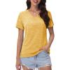 imageMAGCOMSEN Womens T Shirts VNeck Short Sleeve UPF 50 Sun Protection Performance Quick Dry Athletic Shirts Tee TopsTurmeric