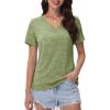 imageMAGCOMSEN Womens T Shirts VNeck Short Sleeve UPF 50 Sun Protection Performance Quick Dry Athletic Shirts Tee TopsWheat Green