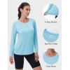 imageMAGCOMSEN Womens Long Sleeve Shirts UPF 50 Sun Protection Shirts for Hiking Fishing Workout Rash GuardLight Lake Blue