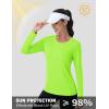 imageMAGCOMSEN Womens Long Sleeve Shirts UPF 50 Sun Protection Shirts for Hiking Fishing Workout Rash GuardNeon Green