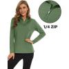 imageMAGCOMSEN Womens Shirts Long Sleeve 14 Zip UPF50 UV Sun Protection Quick Dry Workout Hiking Athletic Shirts Rash GuardArmy Green