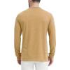 imageMAGCOMSEN Mens Henley Shirt Long Sleeve Cotton Casual Shirts with Pocket Button Placket Daily WearYellow