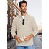 imageMAGCOMSEN Mens Zip Up Sweatshirt Casual Fleece Jacket with Zipper Pockets and Stand CollarBeige