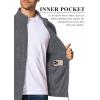 imageMAGCOMSEN Mens Zip Up Sweatshirt Casual Fleece Jacket with Zipper Pockets and Stand CollarDark Grey
