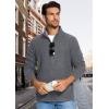 imageMAGCOMSEN Mens Zip Up Sweatshirt Casual Fleece Jacket with Zipper Pockets and Stand CollarDark Grey