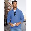 imageMAGCOMSEN Mens Zip Up Sweatshirt Casual Fleece Jacket with Zipper Pockets and Stand CollarGrey Blue