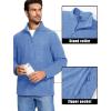imageMAGCOMSEN Mens Zip Up Sweatshirt Casual Fleece Jacket with Zipper Pockets and Stand CollarGrey Blue
