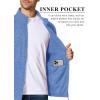 imageMAGCOMSEN Mens Zip Up Sweatshirt Casual Fleece Jacket with Zipper Pockets and Stand CollarGrey Blue