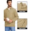 imageMAGCOMSEN Mens Zip Up Sweatshirt Casual Fleece Jacket with Zipper Pockets and Stand CollarKhaki